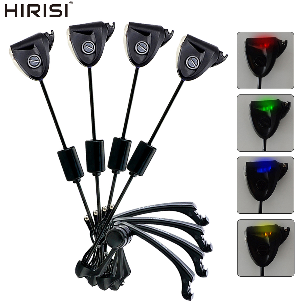 Bite Alarm - Hirisi B2005 鯉釣り用スウィンガーセット マルチカラーLEDライト 感度調整可能 バイトインジケーター