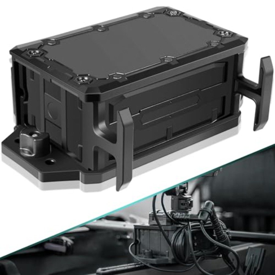 Fish Finder Mount - 魚群探知機用トラックマウントバッテリーボックス：ABS樹脂製、黒色、7/9/10 Ah 2Vバッテリー対応、YakAtと互換性あり