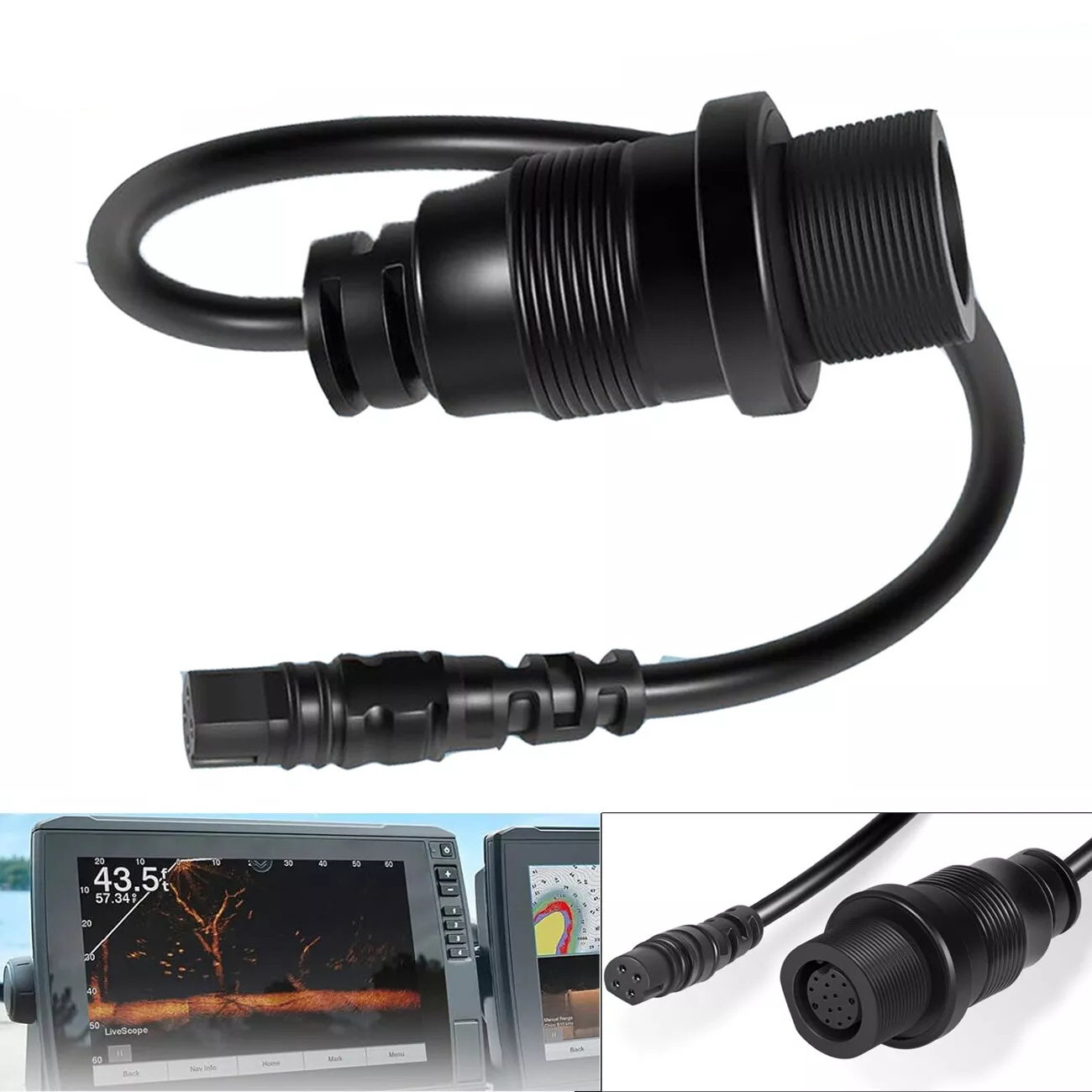 Fish Finder Cable - アダプターケーブルmkr-dsc-12, 4ピン,ガーミン,エコマップ,エコマップ,ストリップ,ストライカープラス,鮮やかな魚群探知機用,1852081