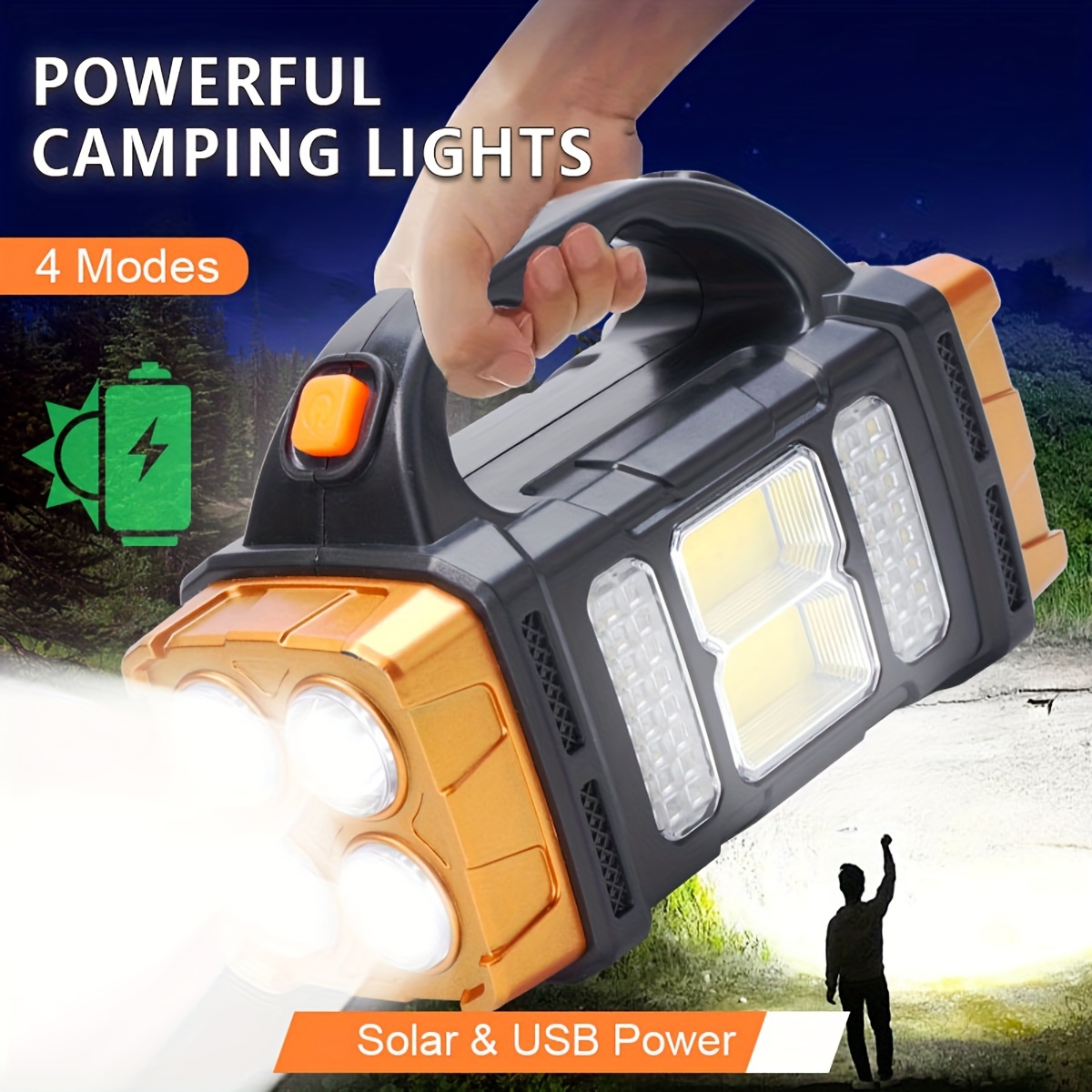 Fishing Light - 新しいアップグレード充電式ハイパワーソーラー LED 懐中電灯電源銀行付き防水多機能ハンドランプ屋外用