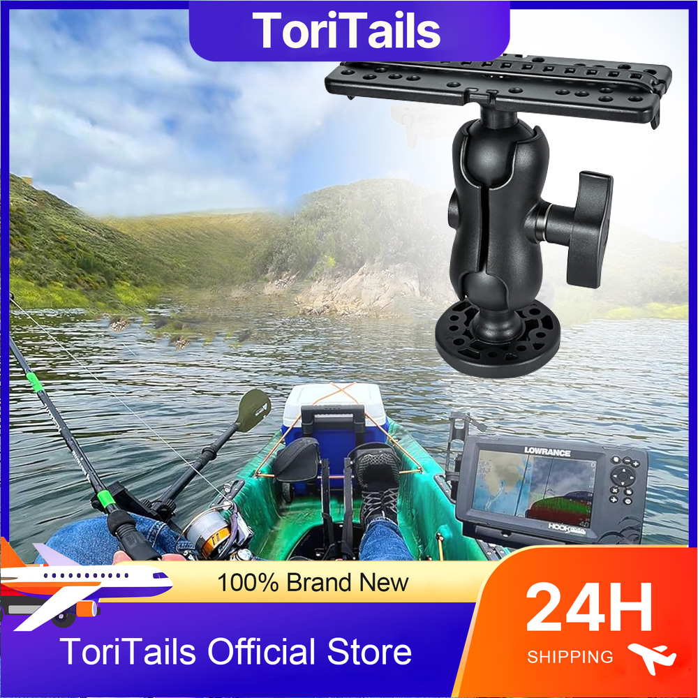 Fish Finder Gps - 360度回転ボールマウントマリンカヤック電子魚群探知機マウントベース魚群探知機GPSプレート回転ボートサポート