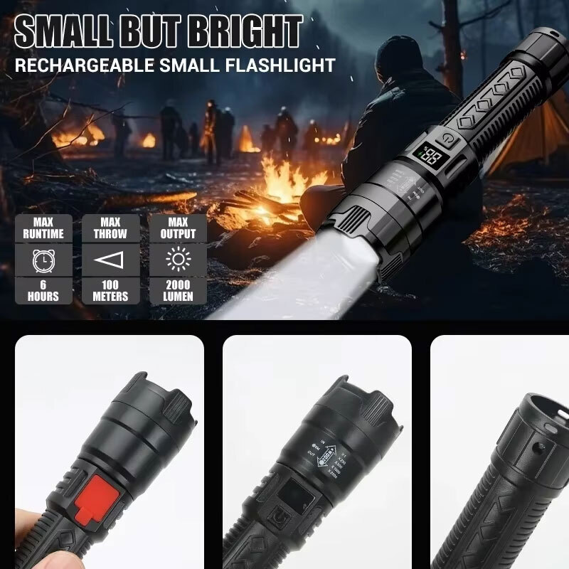 高強力パワー LED 懐中電灯 2000LM 戦術トーチ デ - Fishing Light のレビューと価格