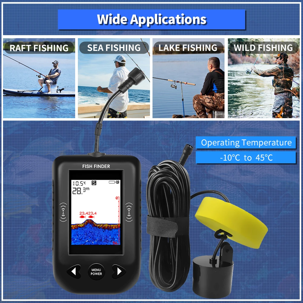 エルチャンXF03魚群探知機45度100Mポータブルソナー釣 - Fish Finder Portable のレビューと価格