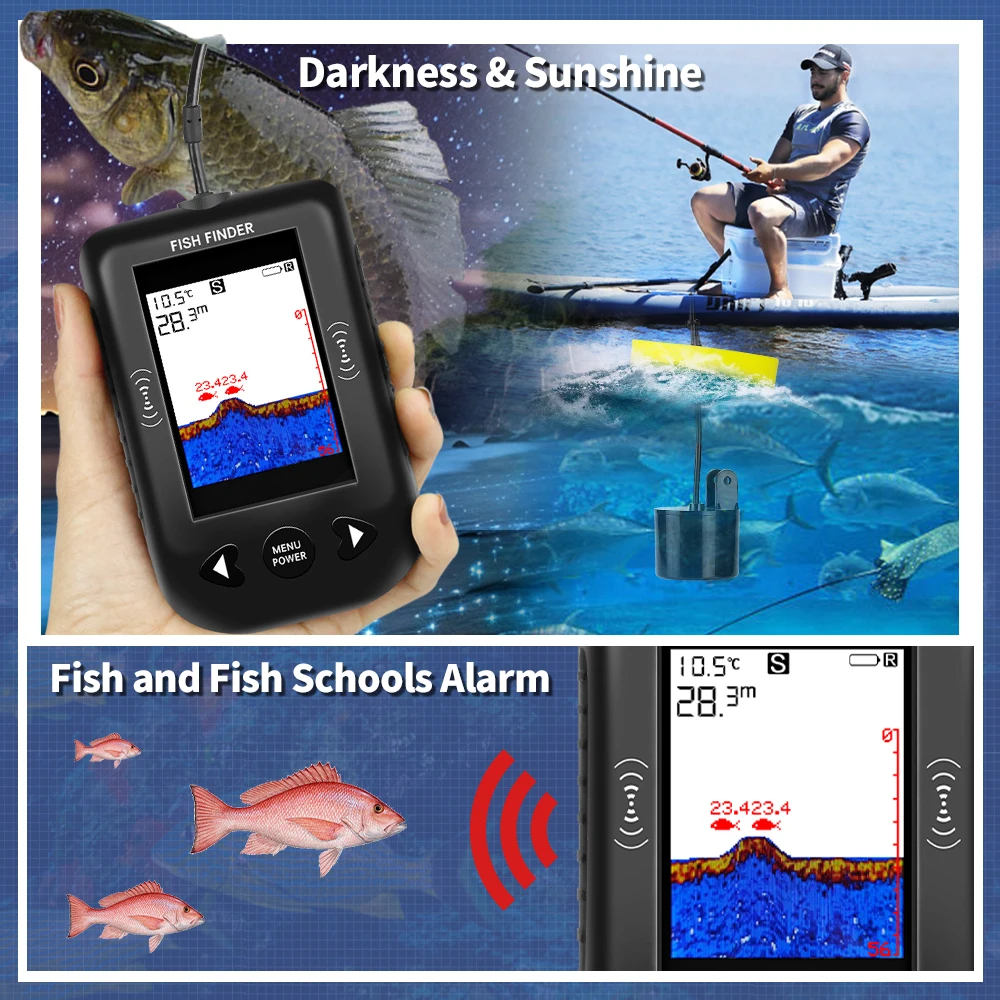 エルチャンXF03魚群探知機45度100Mポータブルソナー釣 - Fish Finder Portable のレビューと価格