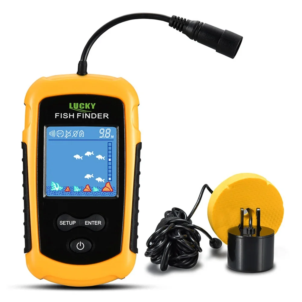 ラッキー液晶カラースクリーンポータブル有線魚群探知機 100 - Fish Finder Gps のレビューと価格