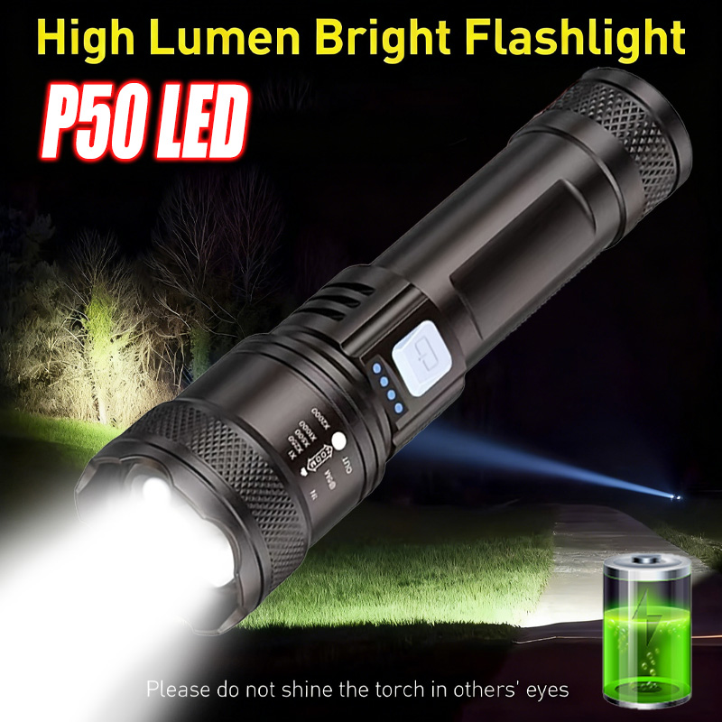 ハイパワー LED 懐中電灯、USB 充電式ズーム可能な戦術 - Fishing Light のレビューと価格