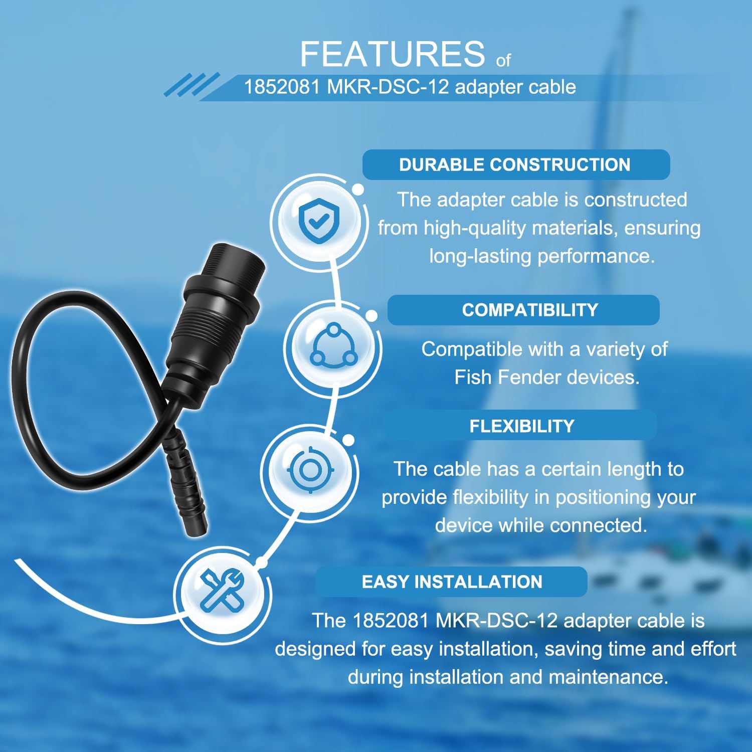 アダプターケーブルmkr-dsc-12, 4ピン,ガーミン, - Fish Finder Cable のレビューと価格