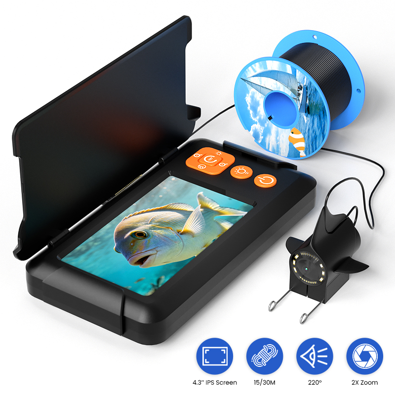 ポータブル魚群探知機（ブラケット付き）4.3インチスクリーン - Fish Finder Portable のレビューと価格